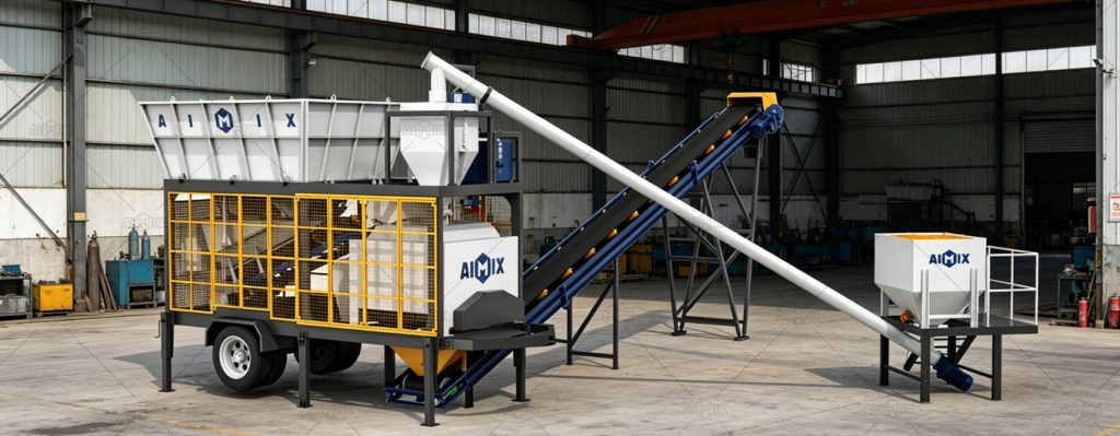 AJSY series compact portable concrete mixer plant