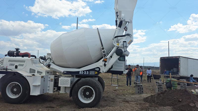 Self-loading concrete mixers ensure efficient road construction progress